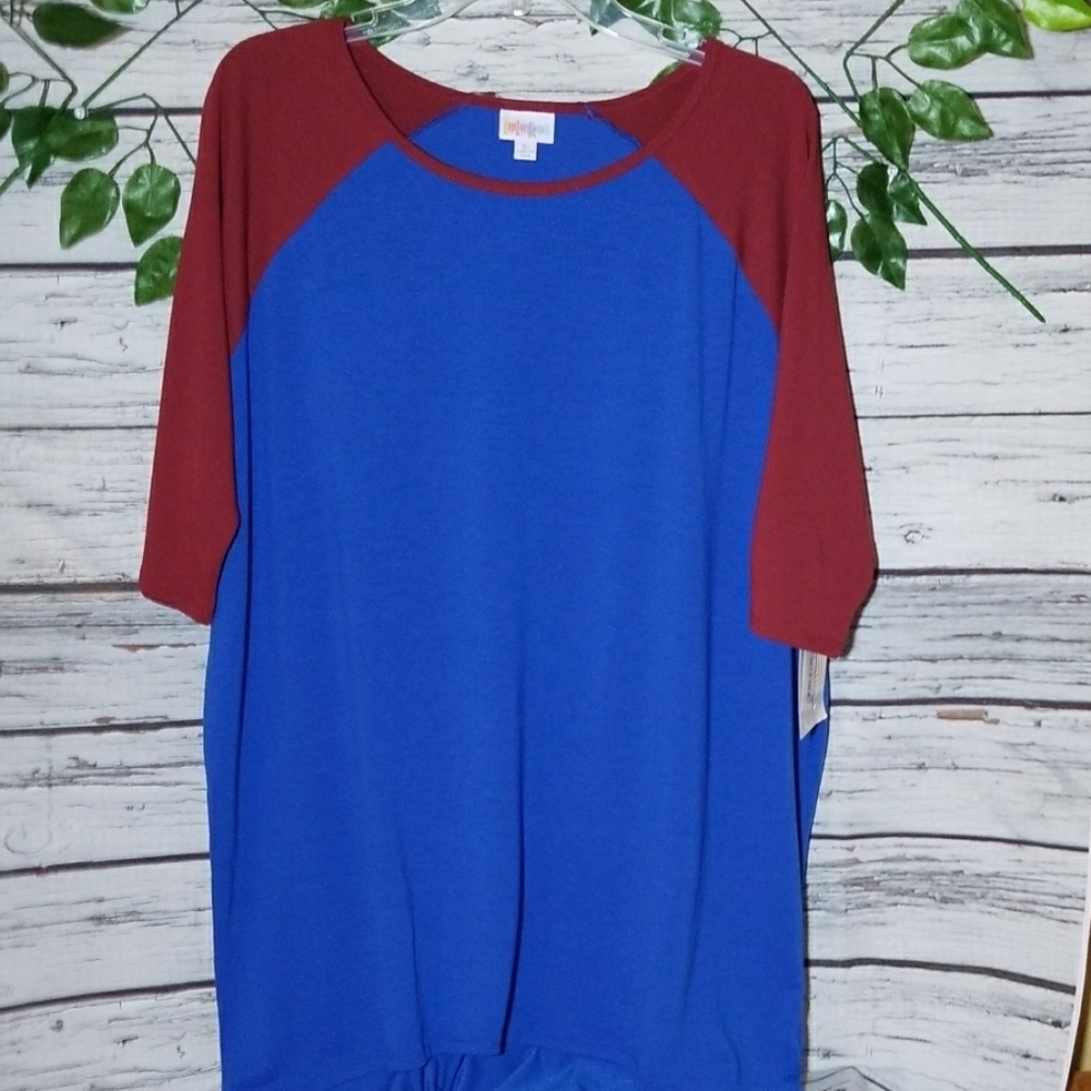 NWT LulaRoe Irma Simply Comfortable baseball tee L